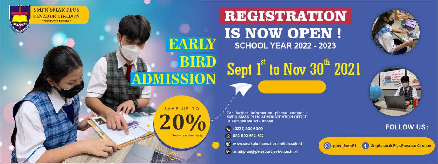 EARLY BIRD ADMISSION OF 2022-2023