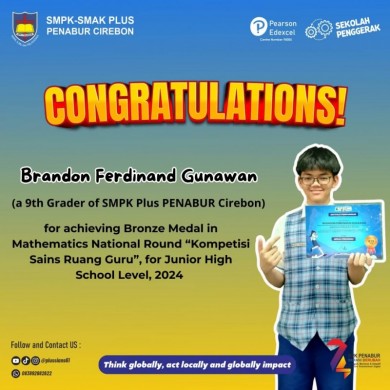 Bronze Medal in Mathematics National Round “Kompetisi Sains Ruang Guru”, for Junior High School Level, 2024