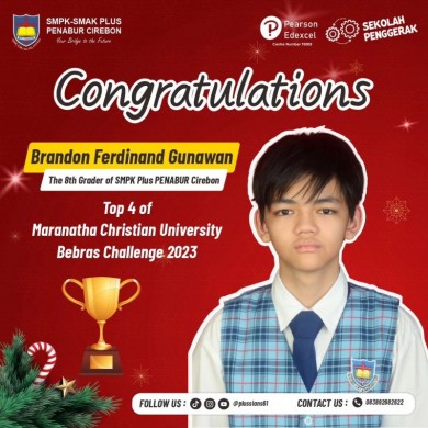 Top 4 of Maranatha Christian University Bebras Challenge 2023 for ’Penggalang’ Category, with the score of 85.33