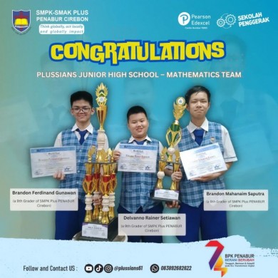 1st Winner of “Lomba Cerdas Tangkas Matematika” (LCTM) 2024 and achieving the Overall Champs of Mathematics Competition “Gebyar Matematika Ke -39”, for Junior High School Level, FPS UGJ Cirebon!!