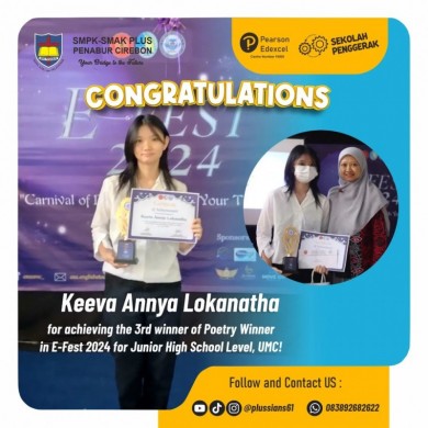 3rd winner of Poetry Winner in E-Fest 2024 for Junior High School Level, UMC!