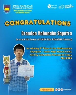 3rd Place in the Mathematics Olympiad – Junior High School Level, held by Universitas Pancasakti Tegal, May 2025