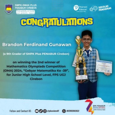 2nd Winner of Mathematics Olympiads Competition (OMA) 2024, “Gebyar Matematika Ke -39”, for Junior High School Level, FPS UGJ Cirebon! 